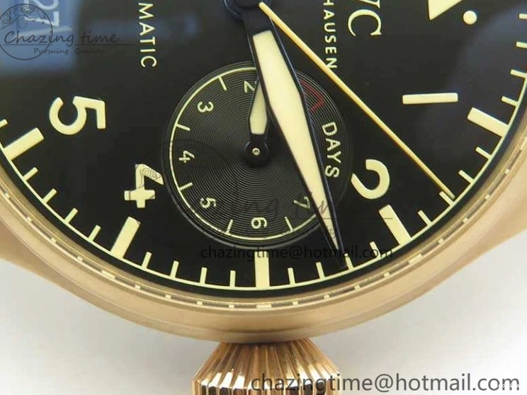 MIROTIME 0123 Big Pilot IW510301 Satin-Polished RG YLF Best Edition Black Dial On Leather Strap A Flexible 7222